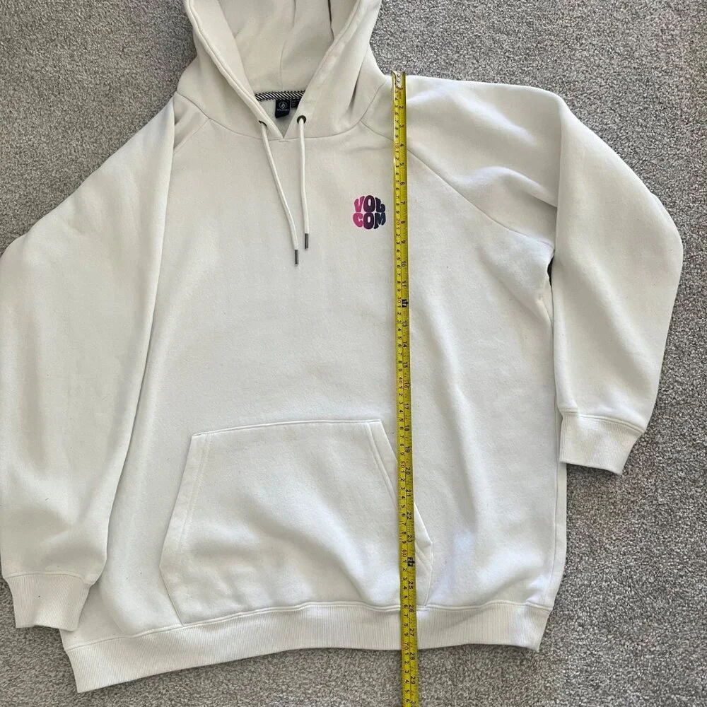 Y2K Volcom Cozy Star Shields White Graphic Hoodie size XL - Picture 6 of 8